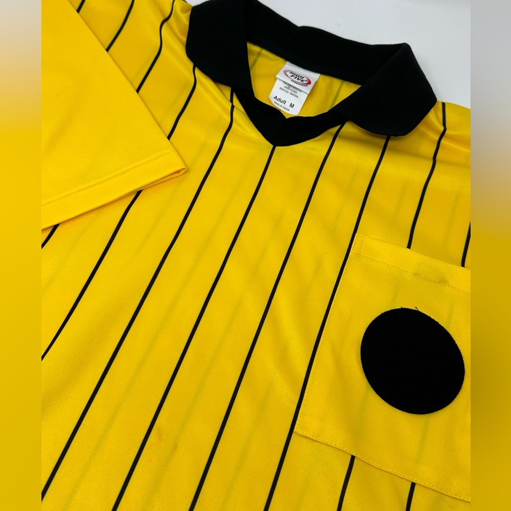 High Five Men's Sz M Soccer Referee Jersey shirt yellow U0.